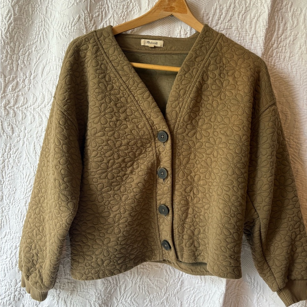 Madewell Brown Quilted Cardigan